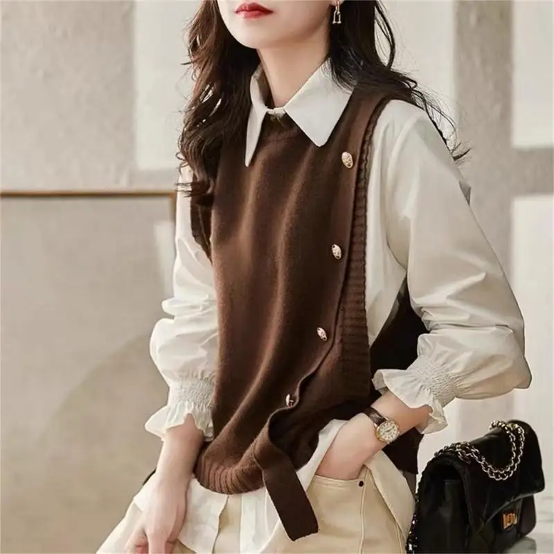 

Women's Knitted Vest Fashion Sleeveless Sweater Autumn and Winter Sweater Vest 6XDA