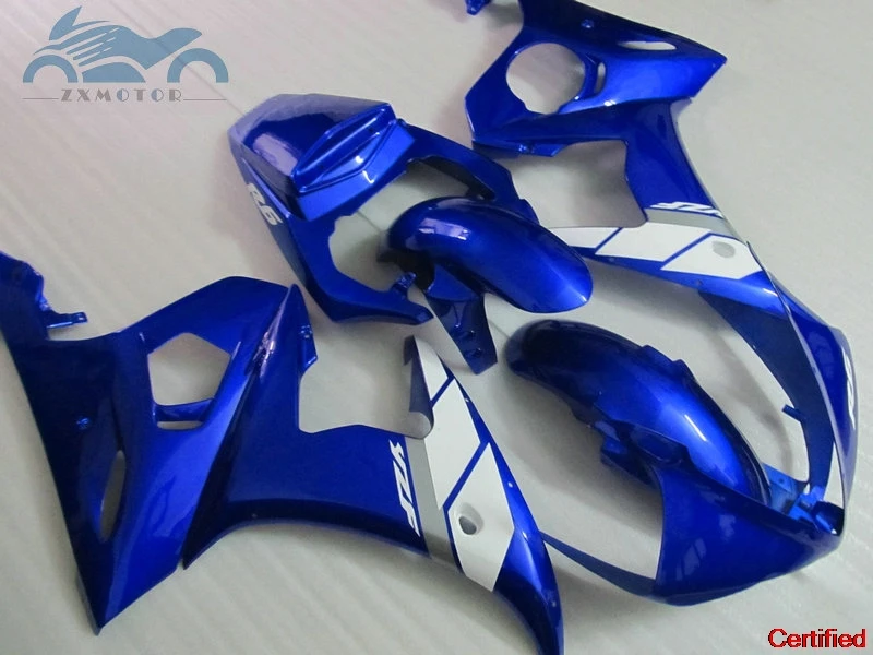 

All New motorcycle fairings kit for YAMAHA R6 YZFR6 2003-2005 YZF R6 03-05 ABS plastic fairing kits blue white bodywork 67