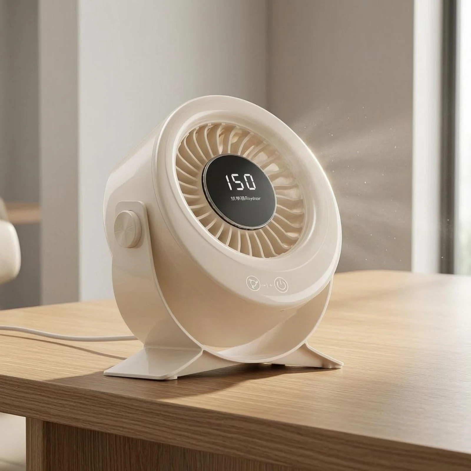 Rechargeable Desk Fan 150-Speed Desktop Fan Home Cooling Detachable Grille Touch Control