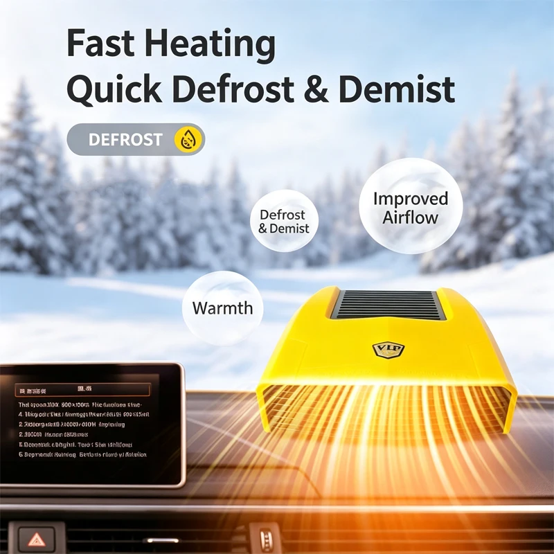 Portable heater 2-in-1 car demister with fast heating and cooling fan for Dewalt/Milwaukee/makita/Ryobi 18V20V Battery Adapter