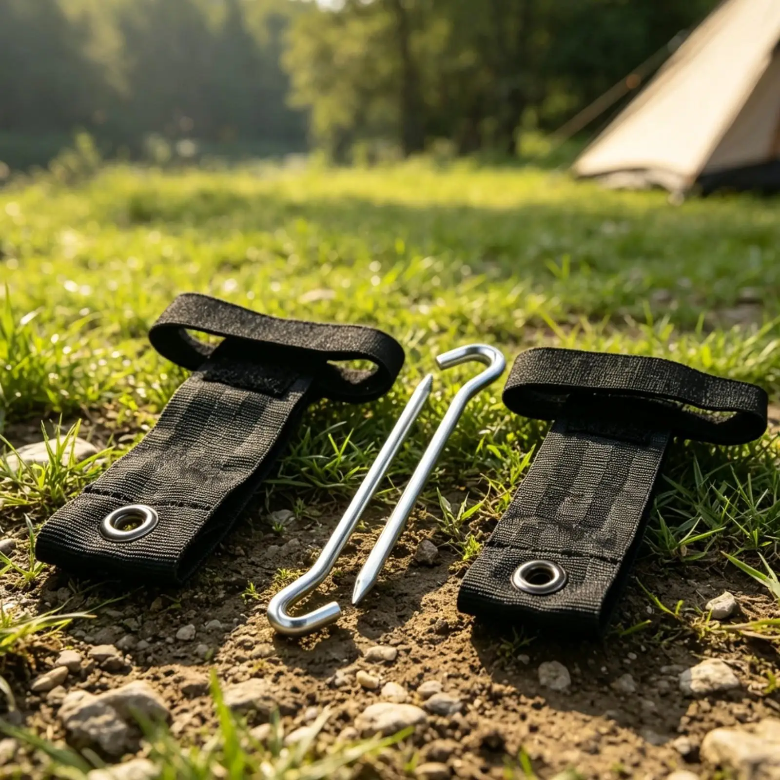 Solar Module Anchor Strap with Hook and Loop Closure Reversible Elastic Band for Camping Backyard Charging Setup