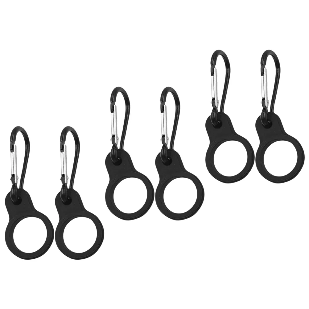 

6 Pcs Kettle Hanger Mountaineering Bottle Holder for Outdoor Black Aluminum Alloy Hanging Carrier