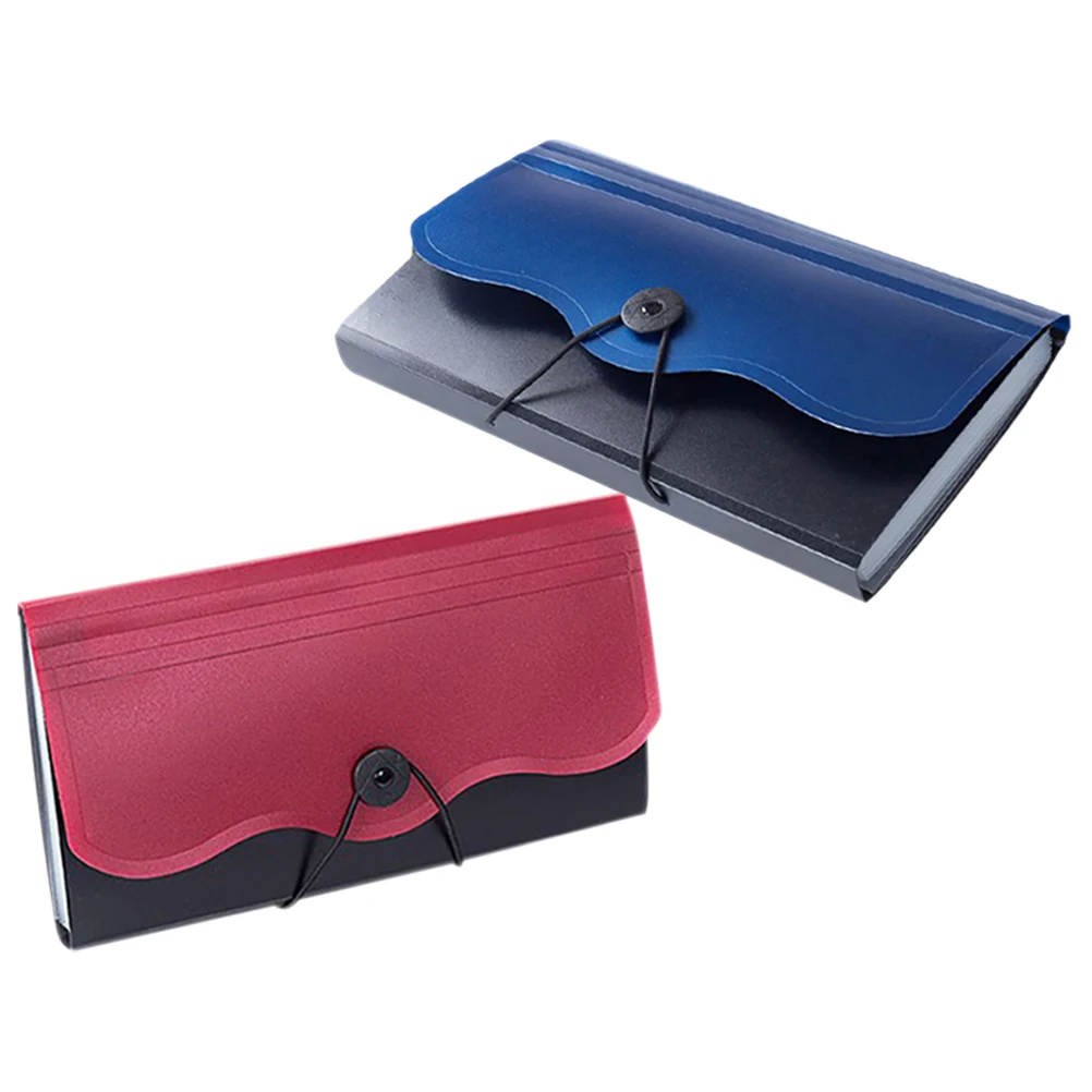 

2 Pcs Receipt Storage Bag Document Organizer Portable File Folder According Pocket Material Bags