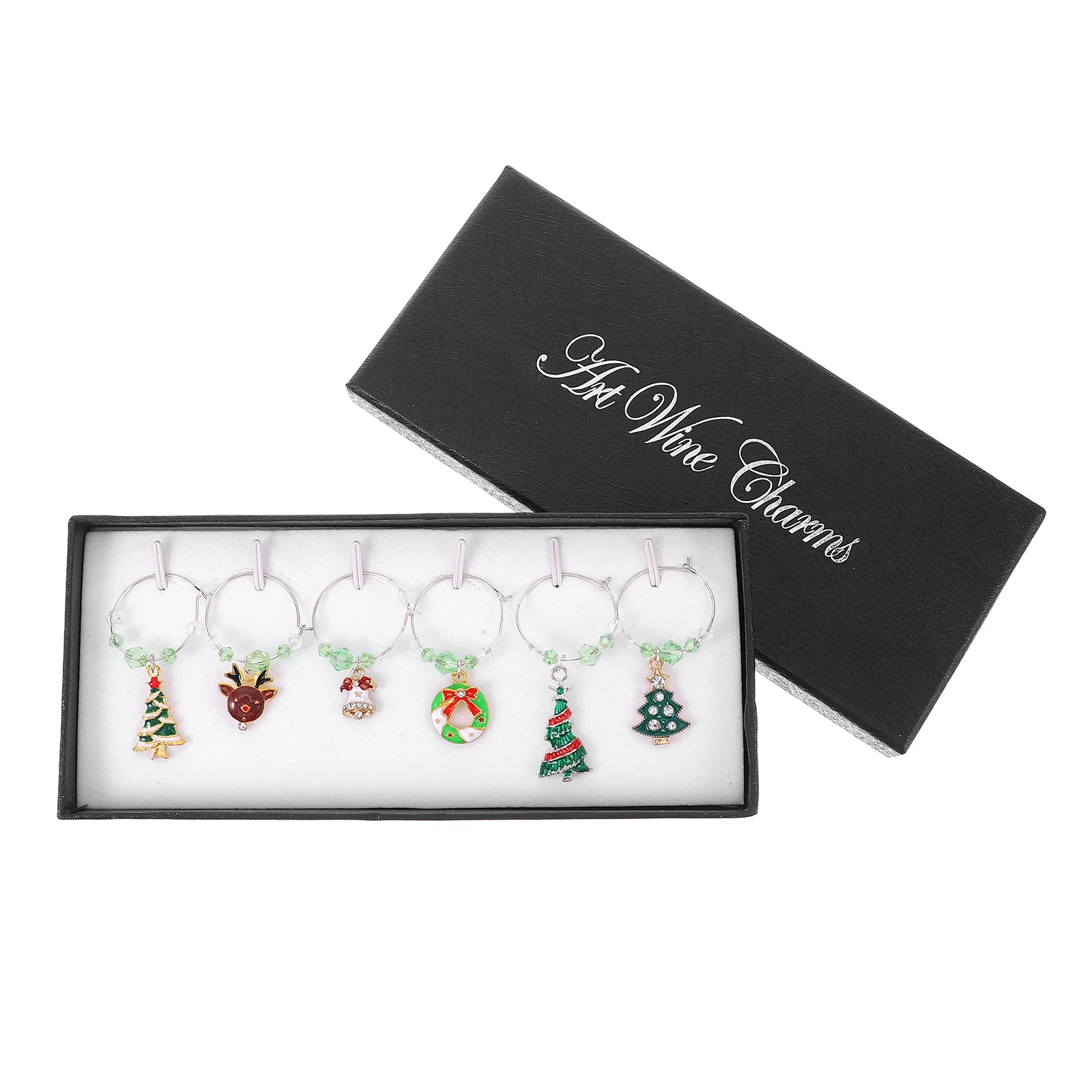 

6Pcs Alloy Wine Glass Label Rings Reusable Party Supplies Colorfast Stylish Wine Glass Markers Party Label Rings