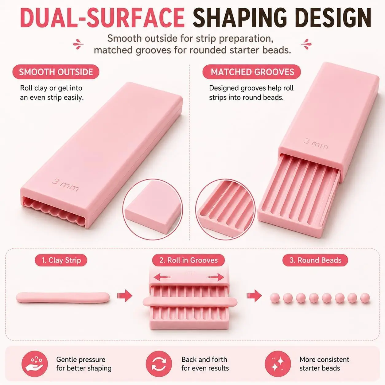 4PCS 3D Print Clay Gel Ball Maker Tool, Nail Art Bead Roller for 3D Gel Flowers | Polymer Clay Roller 2mm 3mm 4mm 5mm view 5