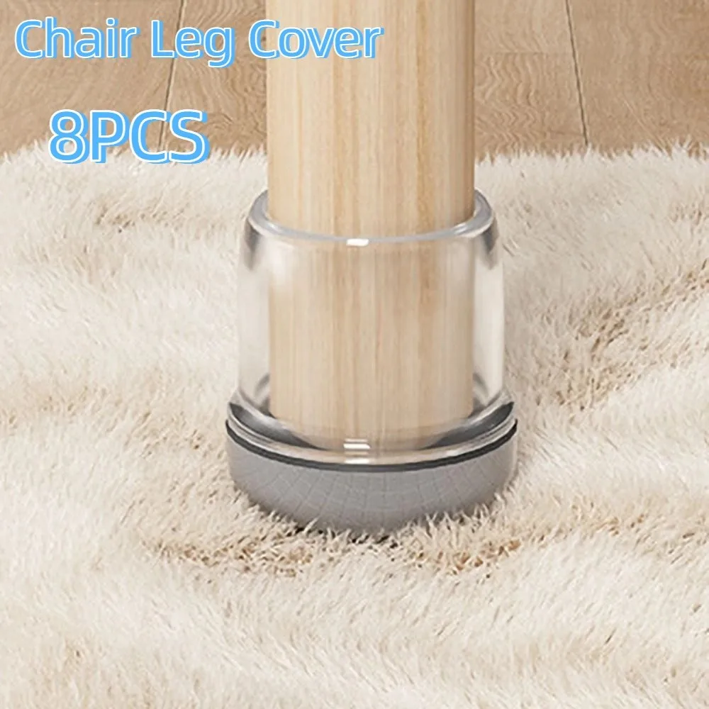 

8 Pcs Non-slip Chair Leg Protector Pad Resilient Wear-resistant Furniture Feet Pad Thickened Avoid Sticky Hair Chair Leg Cover