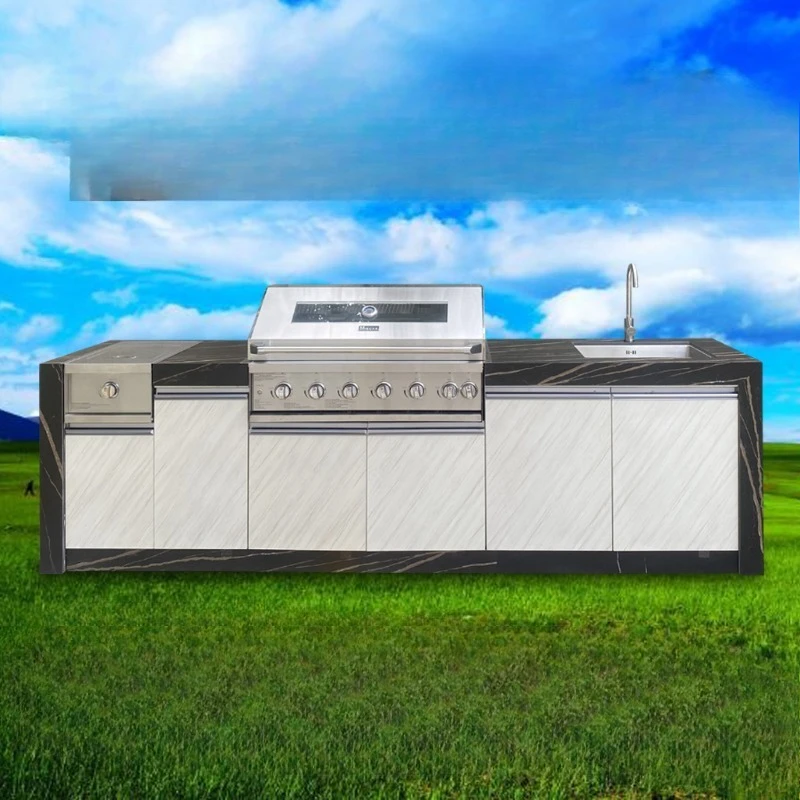 Barbecue Roof Terrace Stainless Steel Barbecue Slate Granite