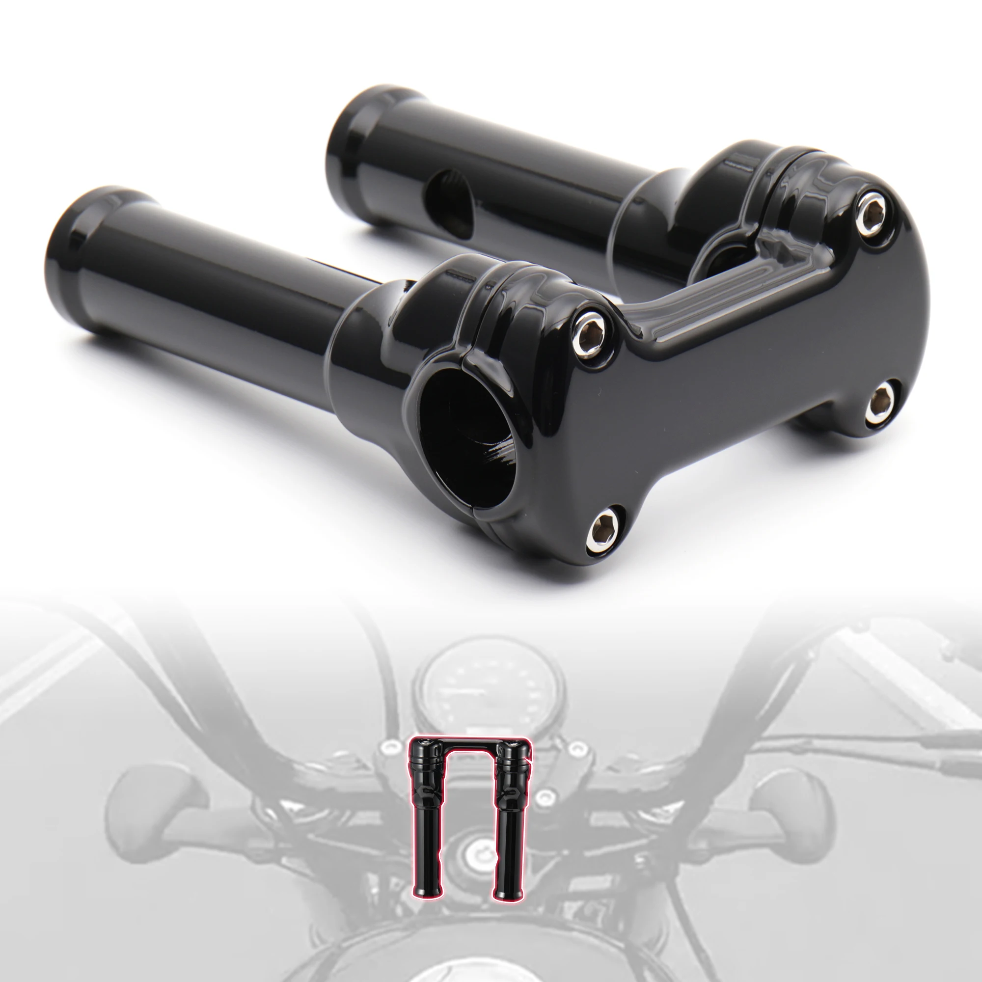 

6" Rise 1.25" Clamp Handlebar Riser for Harley Softail Dyna Sportster XL Touring Road King Road Glide Electra Glide Street Glide