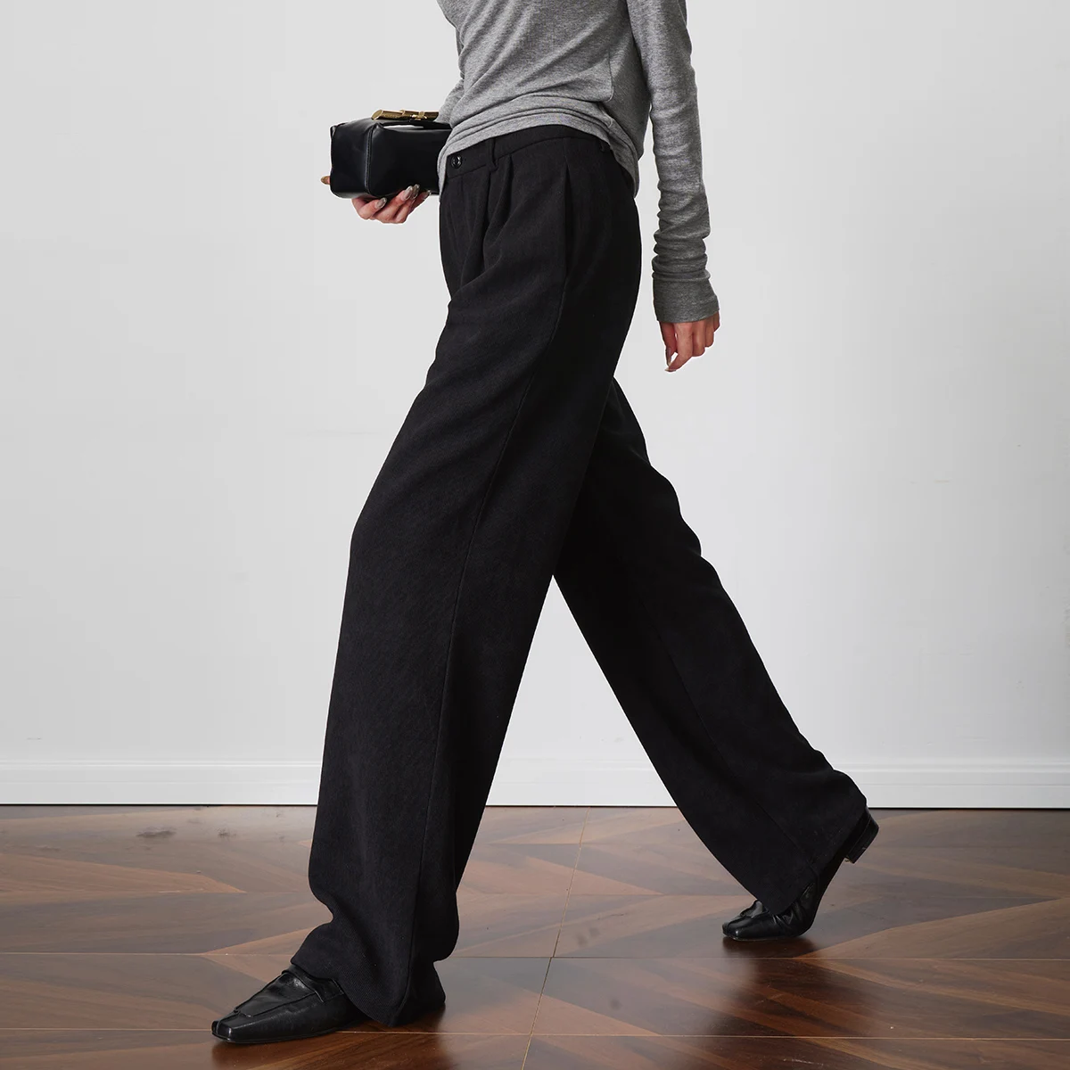OLrain Women Fashion Pants Solid Straight Long Pants 2025 Autumn New in Casual Basics Loose Trousers Female Clothing O57QK001262