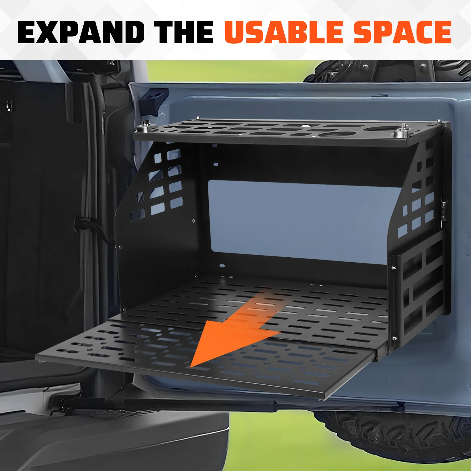 

For Ford Bronco 2/4 Door Outdoor Travel Foldable Panel Wear Resist Off Road Tailgate Shelf Large Capacity Car Modify Accessories