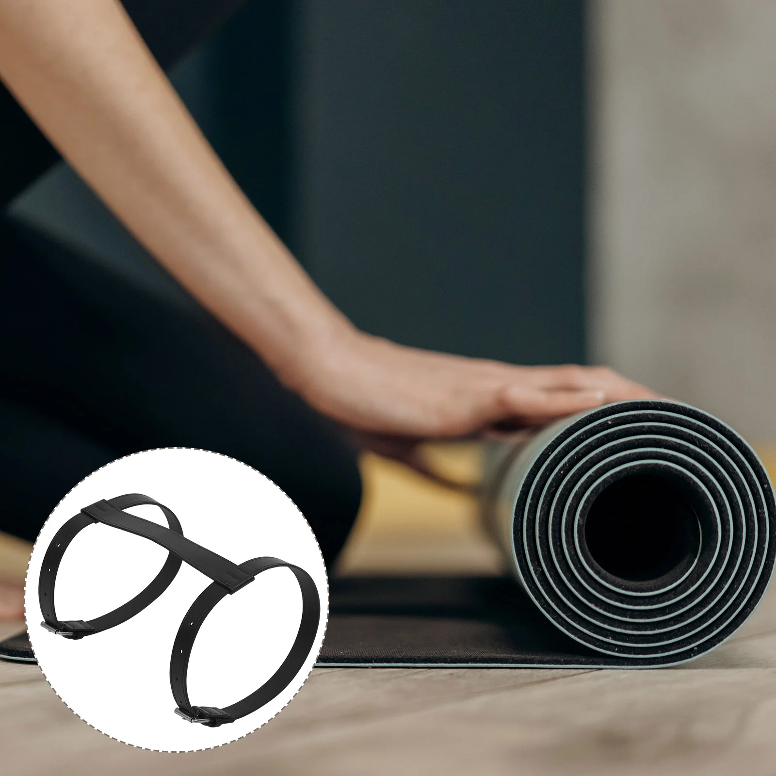 

Black Picnic Pad Strap Camping Blanket Carrying Travel Rug Mat Outdoor Bedroll Sportswear Accessories Yoga Clothing Straps