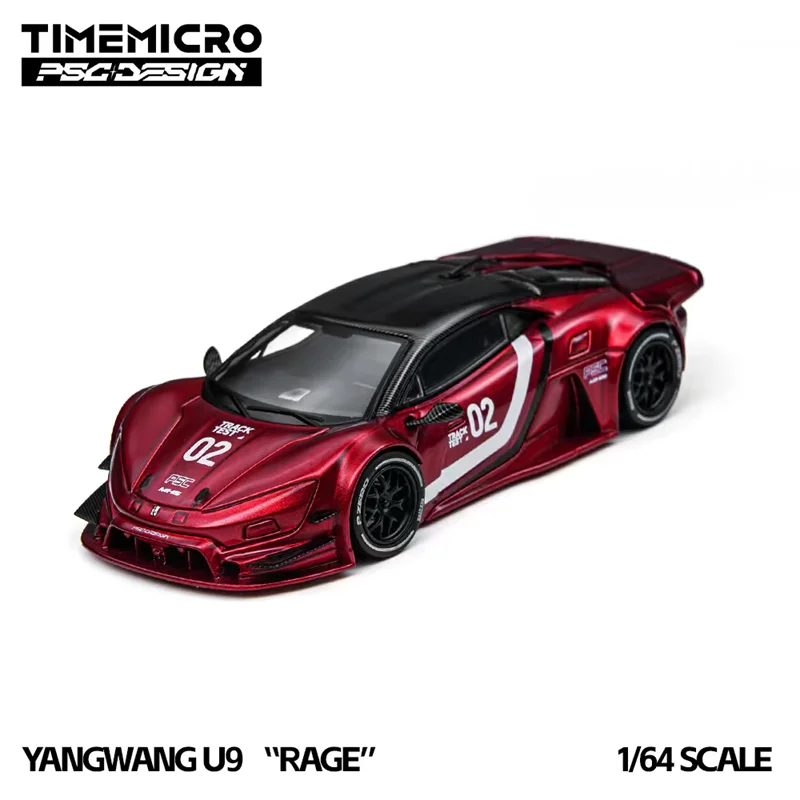 TimeMicro × PSC DESIGN 1:64 U9 Yangwang RAGE Corsa Red Die-Cast Car Model Miniature Gifts