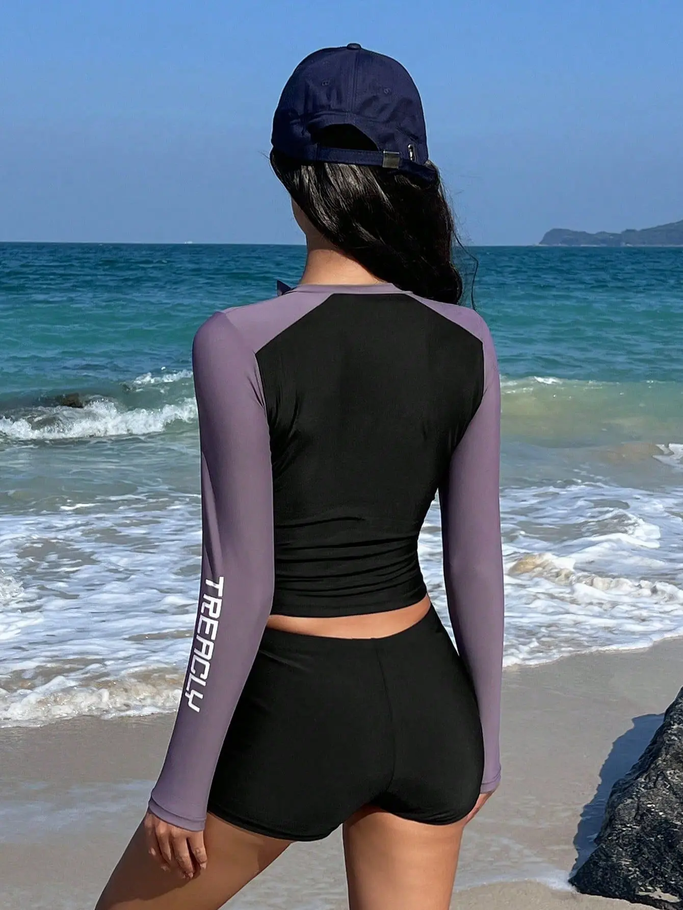 2026 Long Sleeve Full Body Rash Guard Two Piece Swimsuit Women Tummy Control Surf Diving Suit Beach Vacation Panties Set Outfits