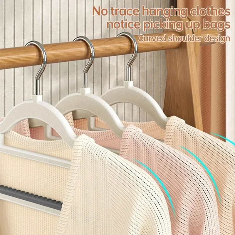 Popular 10-piece household double-hook non-slip hangers, leave-no-mark drying, suitable for storing wet and dry clothes