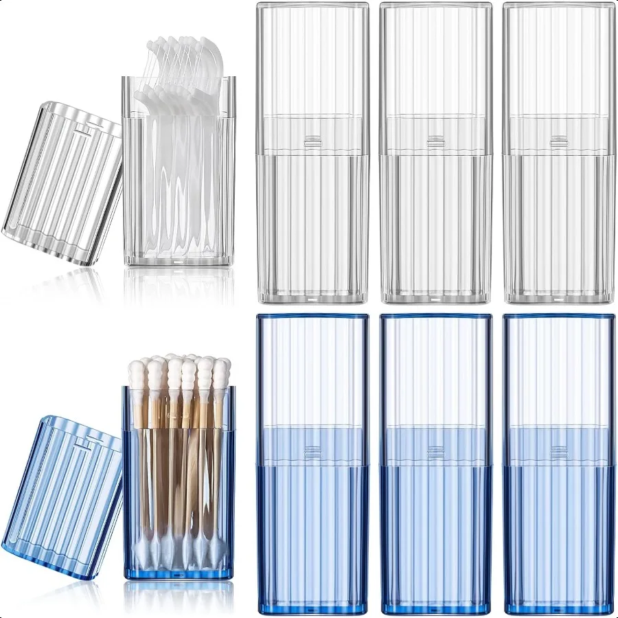 Dandat 8 Pcs Project Storage Case Portable Creative Storage Box Dental Toothpick Holder Floss Qtip Travel Case Transparent Flos