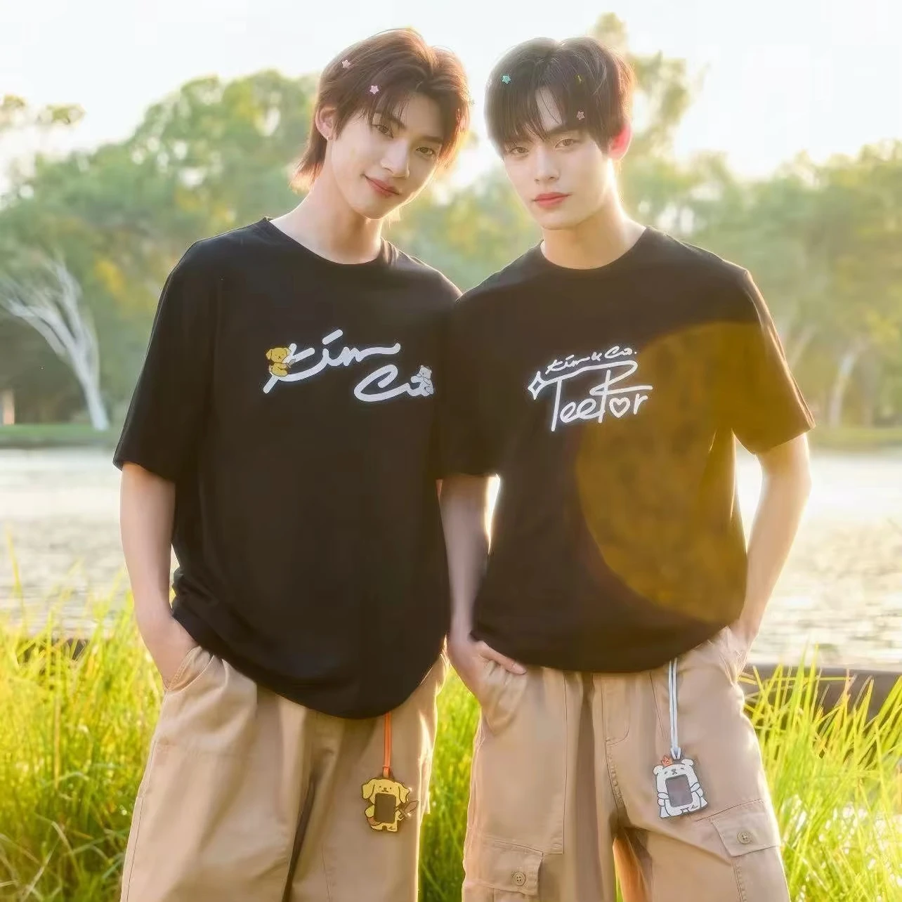 Kim&Co Teeteepor KimPor Couple T Shirt Unisex Graphic Tee Casual Short Sleeve Tops for Men Women Thai BL Actor Fan Merch Clothes