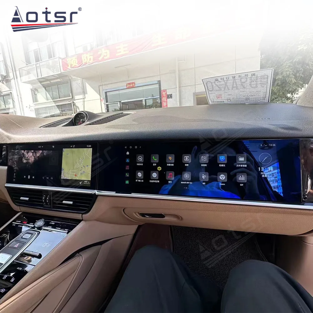 

Android 13 CarPlay автомобильное радио для Porsche Cayenne 2017-2023 AI сенсорный экран стерео мультимедийный плеер GPS-навигация BT Sim