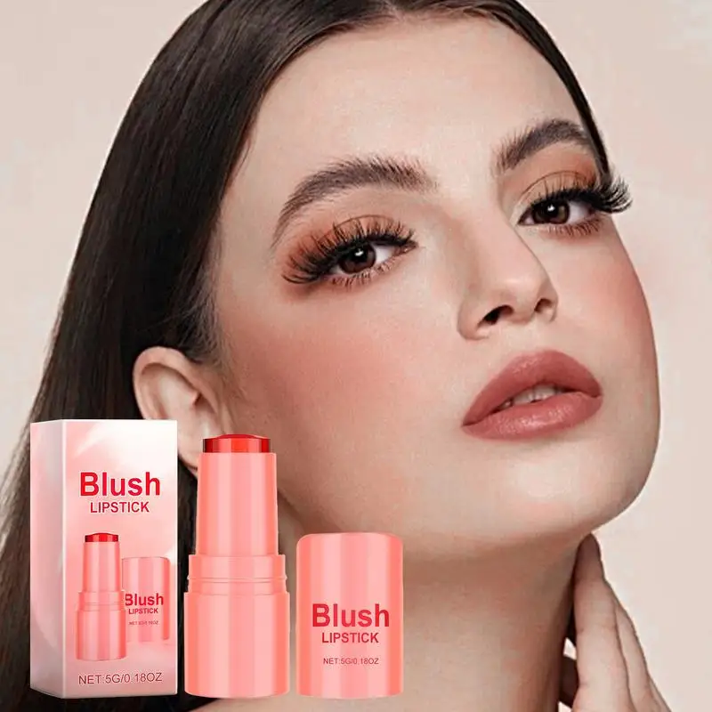 Lipstick Blush Natuurlijke Multifunctionele Blush Cream Stick Wang Gezicht Rouge Blusher Waterdichte Accessoires Voor Schoonheidsverzorging