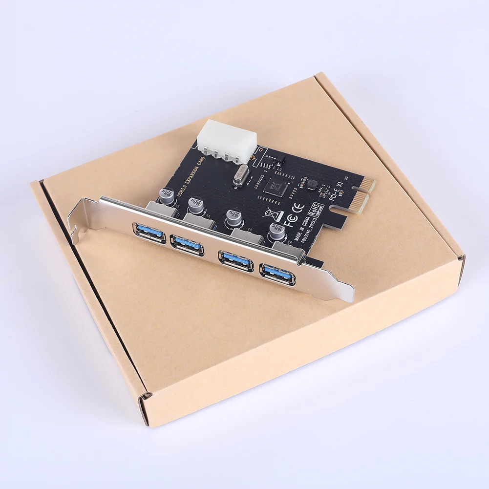 4 Ports USB PCIE Expansion Card PCI Express PCIe USB 3.0 High Speed Riser Card Computer Notebook Hard Drive Adapter