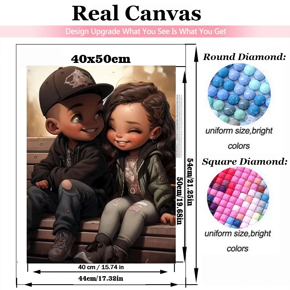 Sweet Couple 5d DIY Full Diamond Painting Cute Girl And Boy New Diamond Mosaic Embroidery For Birthday Gift Room Decor W561