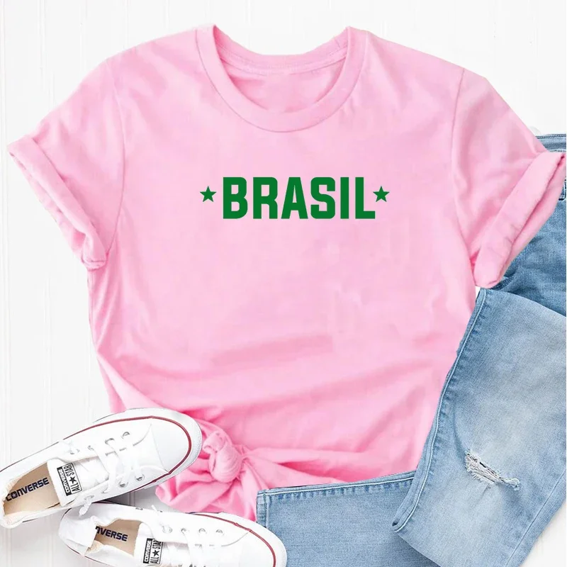 Brasil T-Shirt Women Men Brazil Tee Brazilian Letter Print Tshirt Portugues Please Cotton Short Sleeve Tops Aesthetic Clothing