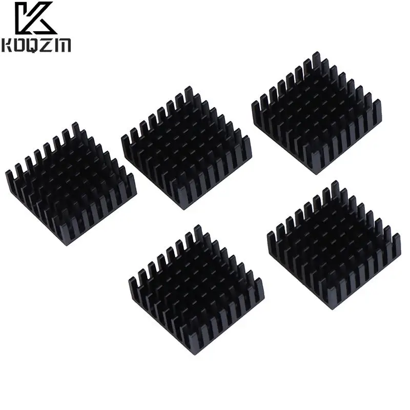 

5Pcs Computer Black Slot Aluminium Heat Sink Cooler Radiator 25*25*10mm For Electronic Chip Heat Dissipation Cooling Pads