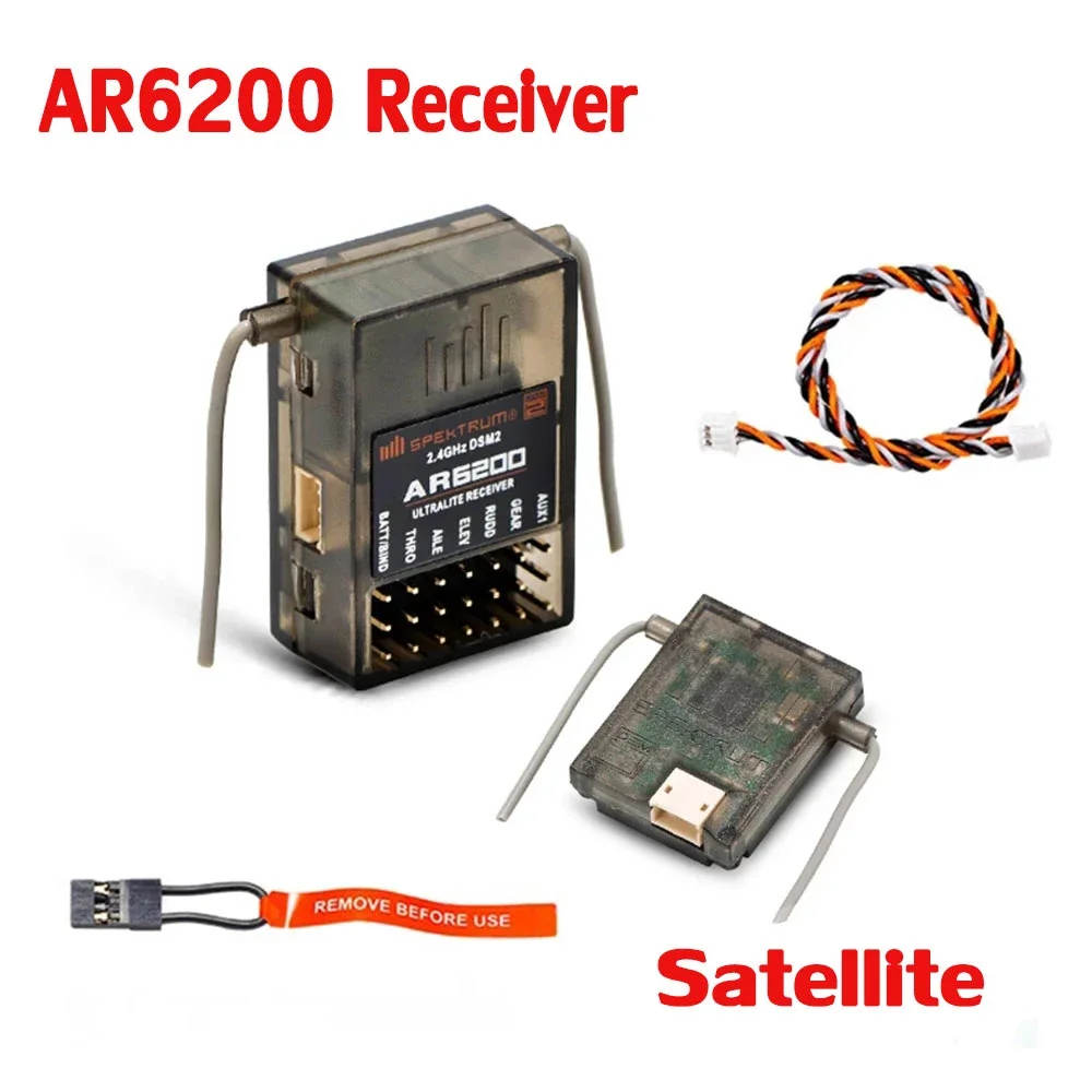 

AR6200 DSM2 Specktrum 2.4GHz 6 Channel Receiver W Satellites for DX6i DX7 DX8 DX9 JR DSX6 DESX9 Radio RC Airplane Helicopters