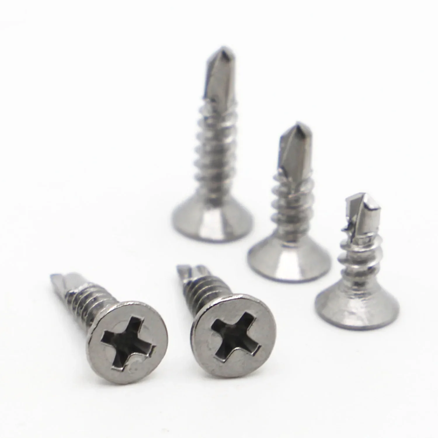 410 Stainless Steel Self Tapping Screw M3.5 M4.2 M4.8 M5.5 M6.3 Flat Head Phillips Self Drilling Screw