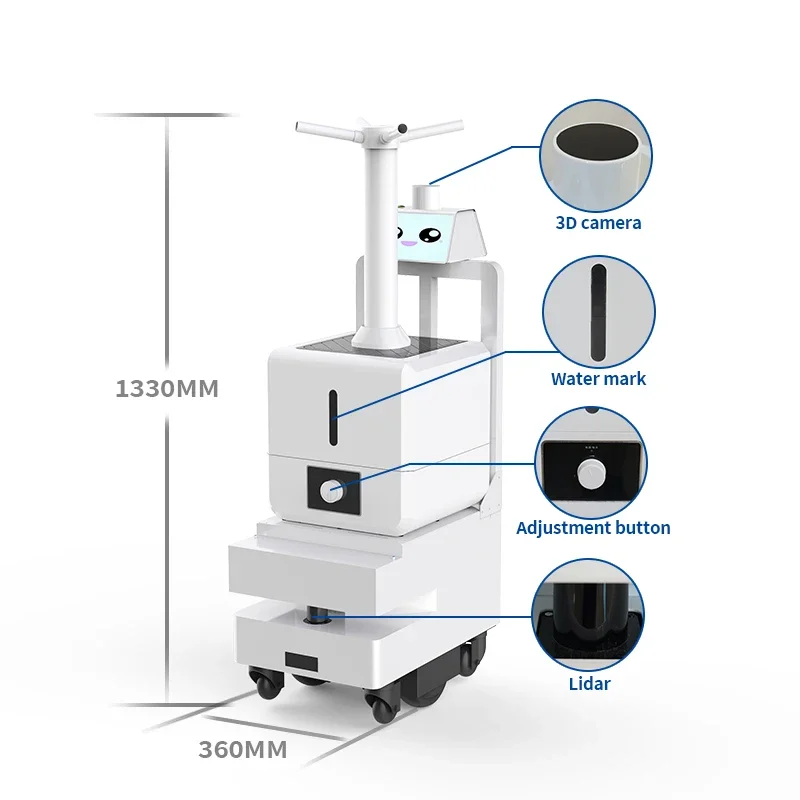 Air Disenfection Machine Mist Sprayer Sanitizing Robot Disinfecting UVC Robot For Office Government Agencies