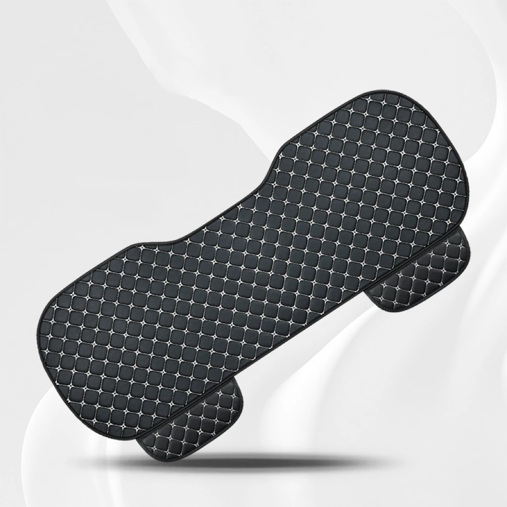 Leather Car Seat Cushion, Rear Four Season Universal Single Piece Small Three Piece Backrest, Anti Slip, Breathable and Wear-Res