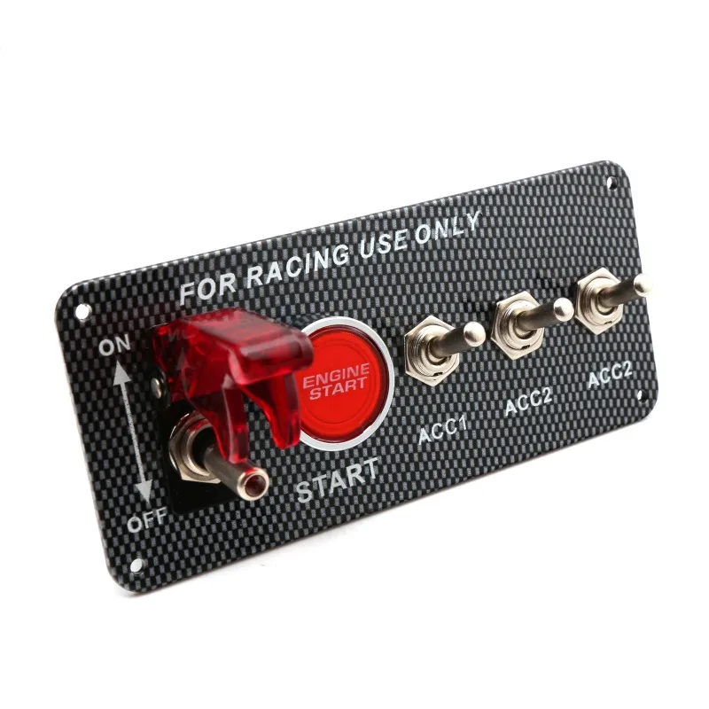 For automotive general-purpose three-link modification combination switch, joystick ignition carbon fiber pattern panel switch