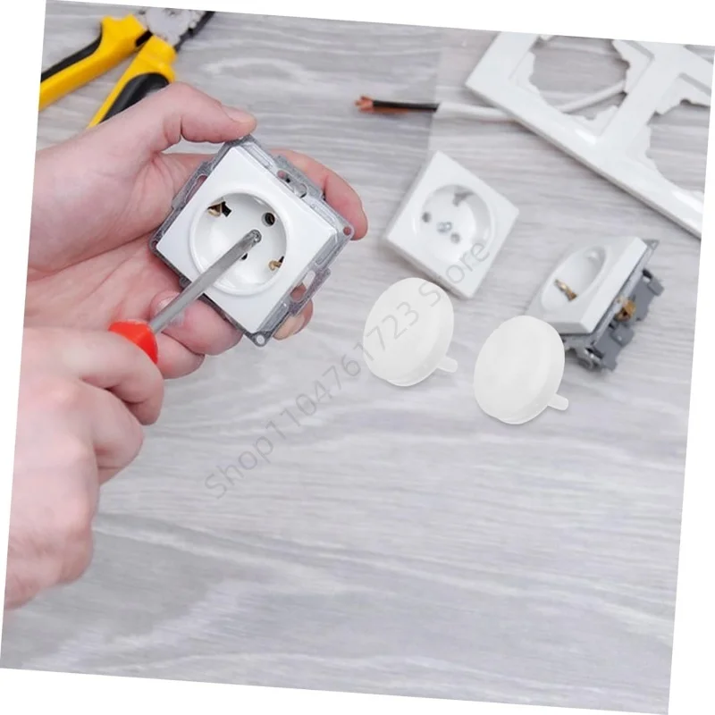 10Pcs White Electrical Safety Socket Protective Cover Baby Care Safe Guard Protection Anti Electric Shock Rotate Protectors