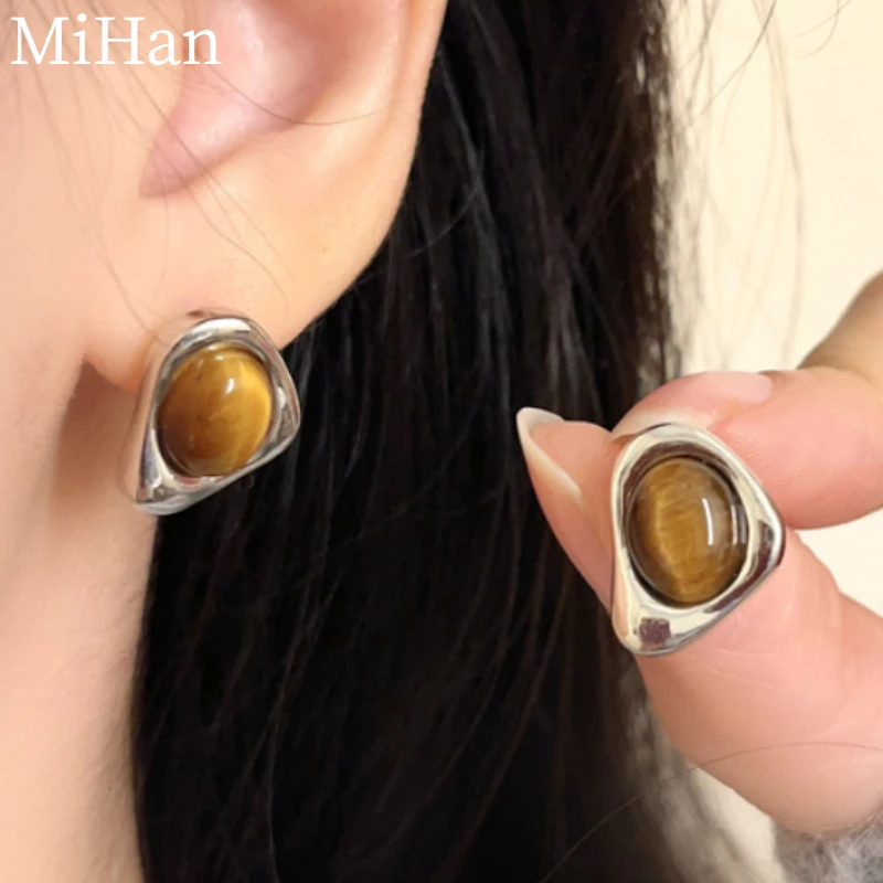 

MiHan Fashion Jewelry 925 Silver Needle Sweet Korean Temperament Irregular Geometric Earrings For Women Party Gifts Hot Selling