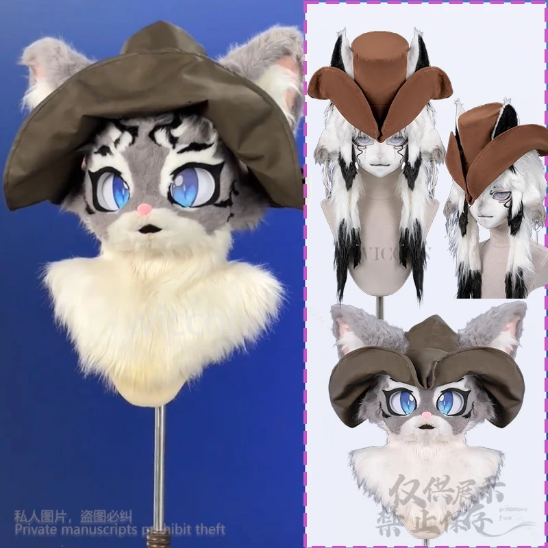 2 لون أنيمي الحيوان فروي تأثيري Furrsuit زي لطيف القراصنة فايكنغ نمط قبعة ريشة موحدة Kawaii الحلو دعوى مخصصة #1