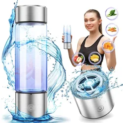 Hydrogen Water Bottle,3-Min Fast Electrolysis Hydrogen Water Bottle Generator 420ml Portable Hydrogen water Generator