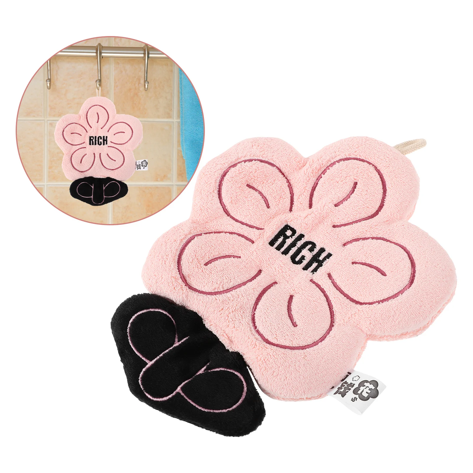 

Absorbent Hanging Hand Towel for Bathroom Cute Chenille Design Soft Decorative Towels for Kitchen Rv Quick Dry Use