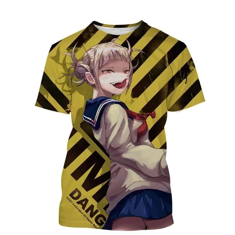 

Japanese Popular Anime Character Himiko Toga 3D Printed Male/female Casual Fashion O-collar T-shirt Short-sleeved Top Clothing