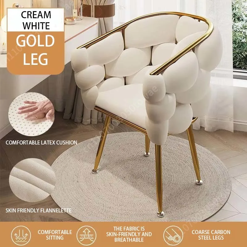 

Bubble Tufted Velvet Accent Chair with Gold Metal Frame,Modern Plush Vanity Chair with Armrests,Luxury Makeup Chair for Bedroom