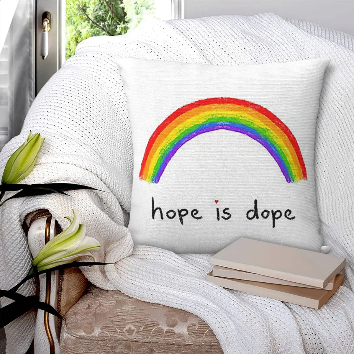 Hope Is Dope Square Pillowcase Pillow Cover Polyester Cushion Zip Decorative Comfort Throw Pillow for Home Car