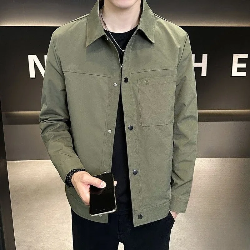 

2025 Autumn Winter Men's Korean Slim Fit Thickened Cotton Windbreaker Coat Outdoor Casual Jacket with Padded Design