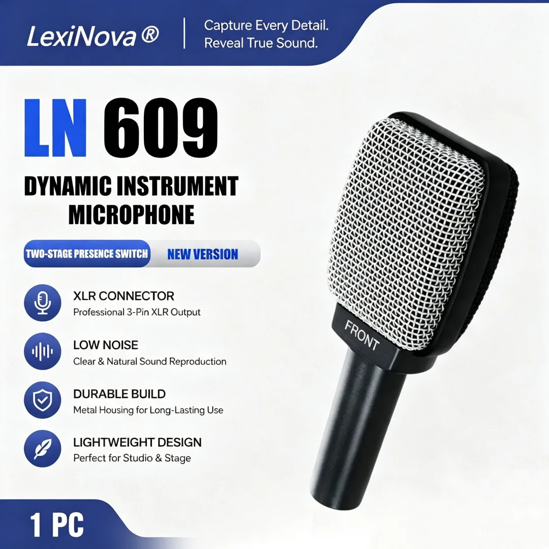 LN-609 Professional Percussion Instrument Recording Microphone SuperCardioid Dynamic Hanging Mic Durable Used in Drums Guitar