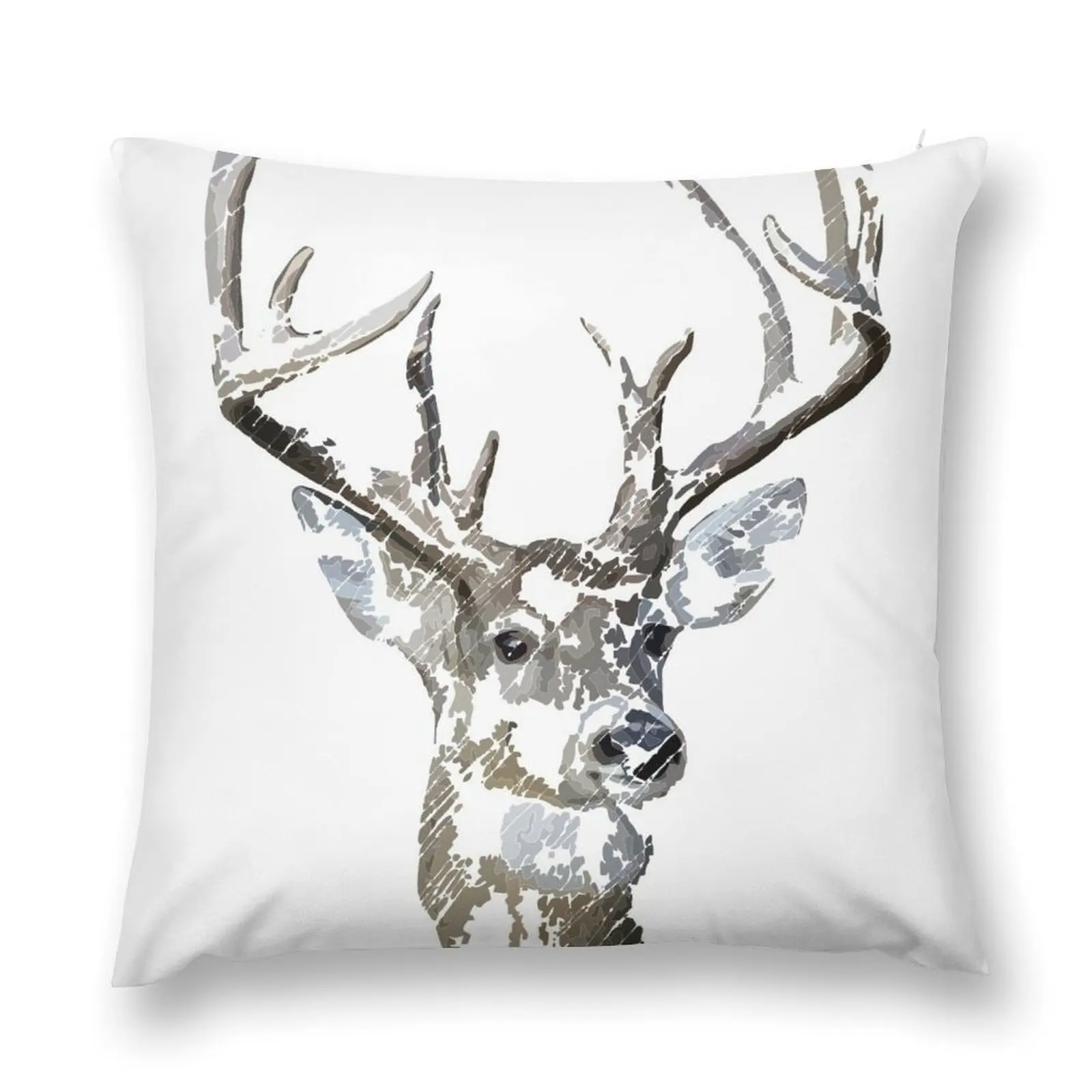 Whitetail deer or elk trophy buck distressed art Throw Pillow Christmas Cushion For Home Decorative Sofa Cushion pillow