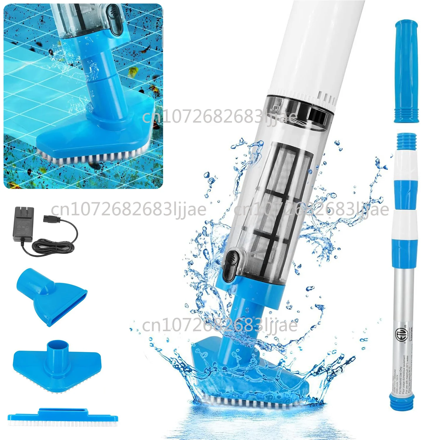 Cleaner Suitable for Spas Hot Tubs Small Pool Sand Debris 3 in 1 Cordless Handheld Pool Vacuum Cleaner Rechargeable Pool