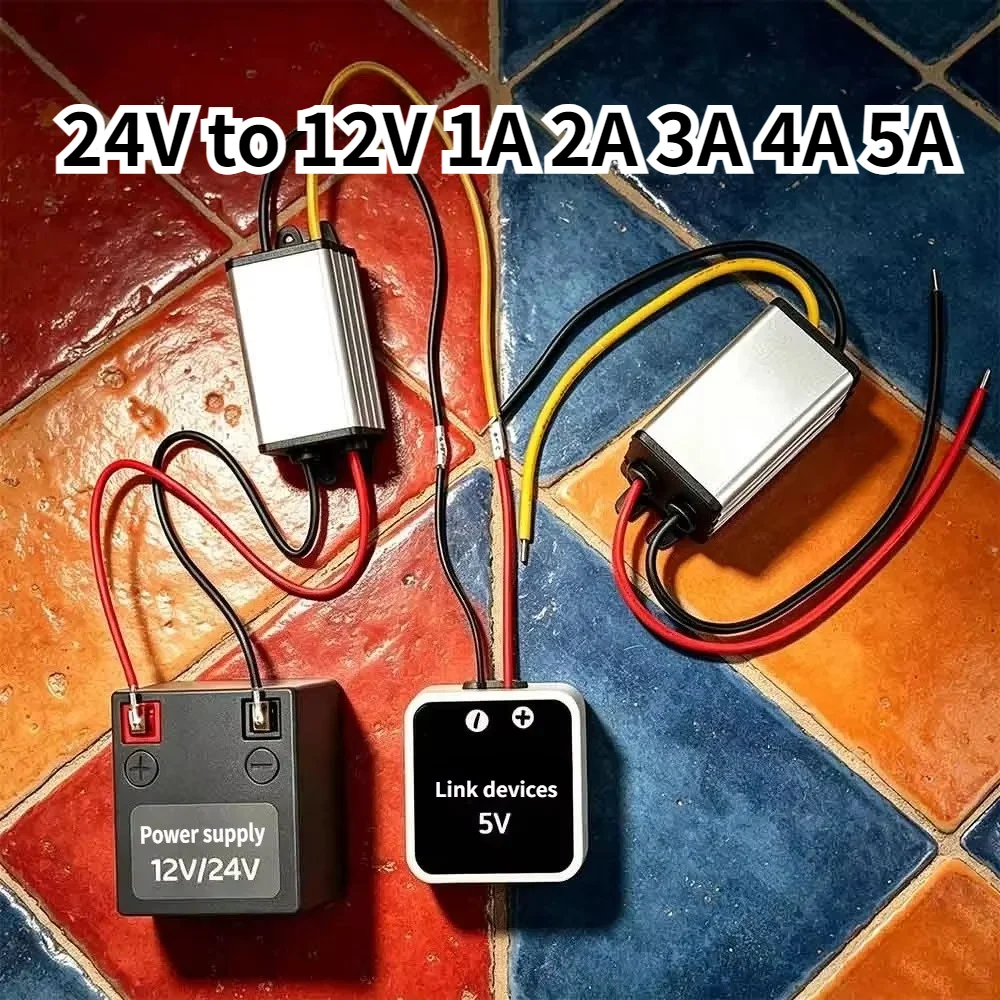 DC 24V Step Down To 12V 1A 2A 3A 4A 5A Power Converter Module Buck Voltage Reducer Transformer High Efficiency For Robots Pumps