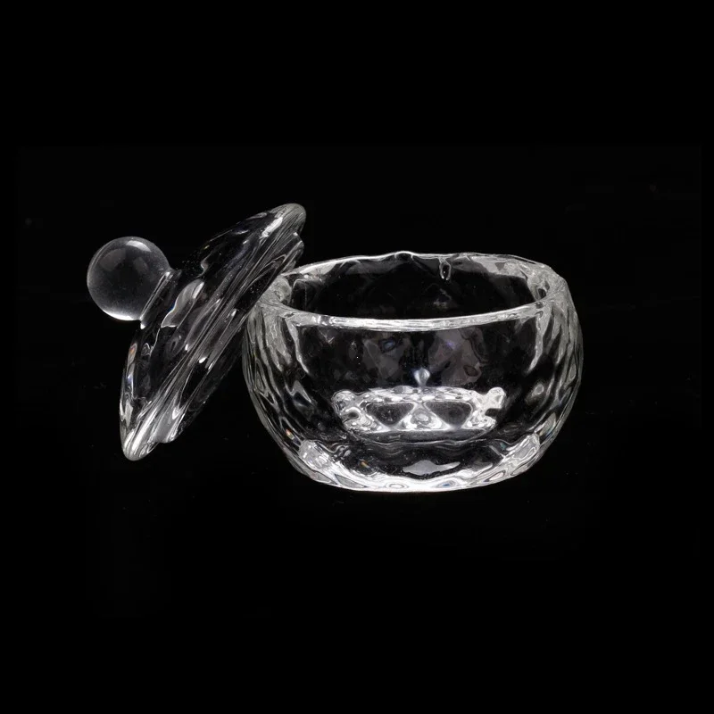 Crystal Glass Dappen Dish Cup Holder Lid Bowl Nail Art Acrylic for Liquid Powder Alien Crystal Nail Enhancement Octagonal Cup