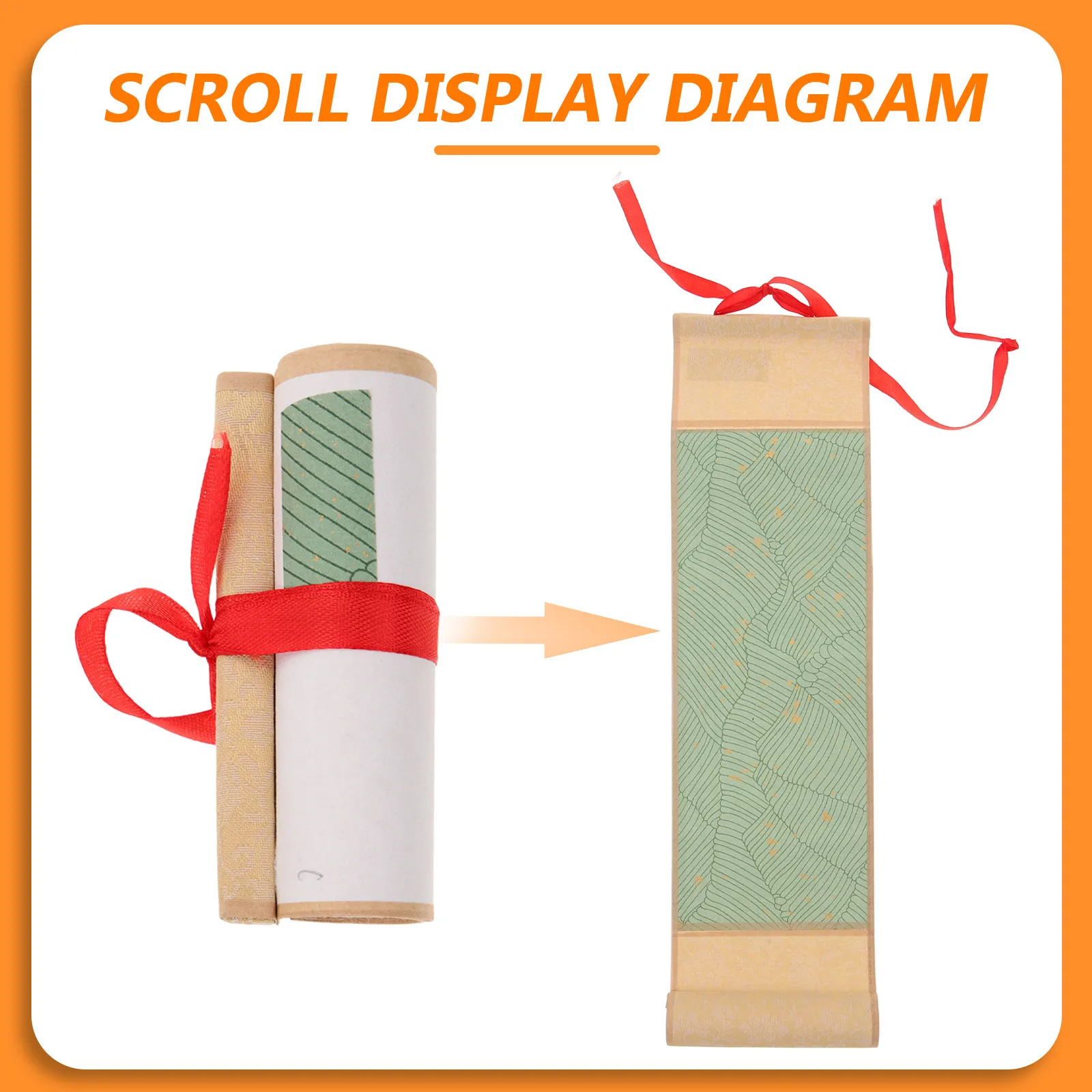 1 Roll Vintage Chinese Calligraphy Blank Scroll Paper for Brush Writing Running Script Practice Art Wall Decoration Home Office