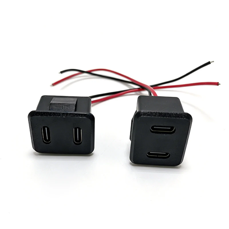 

1-5Pcs Double layer TYPE-C Female Base Type-c Socket Female USB Lamp Charging Socket Power Socket with Cable Connector