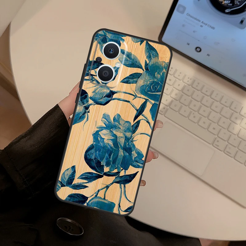 Tree Flower Bamboo Wood Case For OPPO Reno 6 7 8 Lite 2Z 3 4 5 Z 8T Find X5 Pro X3 Lite X2 Neo Find X6 Pro Cover