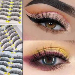 10 Pairs Taiwan Natural Eyelashes Short Fake Lash Thick Nude Soft Makeup Tools Lashes Extension Fake Makeup K2v6