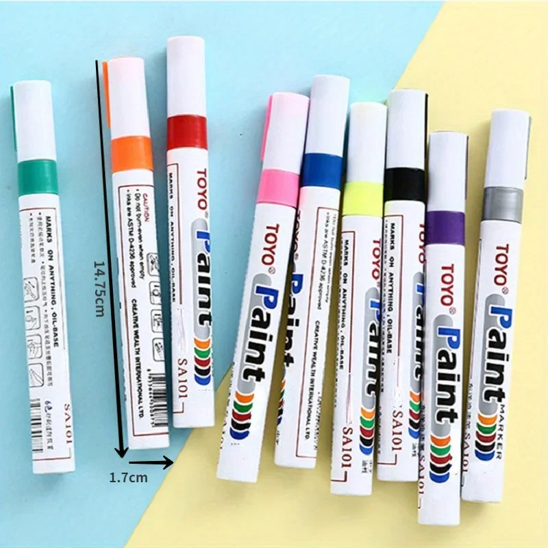 11 Colors Waterproof Cars Wheel Tire Oily Mark Pen Auto Rubber Tyre Paint Pen Metal Permanent Paint Marker Graffiti Touch Up